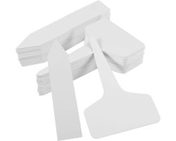 Verpakking van 200 plantenlabels - 2 vormen plantenlabels - te gebruiken om op planten te schrijven - labels met plantbeschrijving - plantenlabels voor buiten - waterdicht (T-vormig en driehoekig)