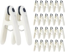 Verpakking van 24 plastic wasknijpers - Stevige wasknijpers voor de was - Wasknijpers van 2,36 inch - Wasknijpers met een ontwerp zonder markering - Winddichte wasknijpers - Voor het ophangen van kleding, sokken, handdoeken en snacks (blauw)