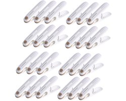 Verpakking van 24 plastic wasknijpers - Stevige wasknijpers voor de was - Wasknijpers van 2,36 inch - Wasknijpers met een ontwerp zonder markering - Winddichte wasknijpers - Voor het ophangen van kleding, sokken, handdoeken en snacks (kaki)