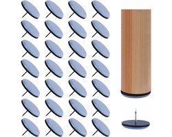 Verpakking van 30 stuks Teflon stoelglijders met spijkers, robuuste meubelglijders, 22 mm ronde Teflon glijders Geschikt voor zwaar meubilair en keramische stoelen.
