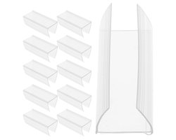 Verpakking van 30 verplaatsbare planken, etikettenhouders, kunststof, transparant, prijskaarthouder voor klembevestiging, prijskaartjes, prijskaarthouder, etikettendisplay, supermarkthouder, houten rek