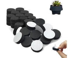 Verpakking van 50 Onzichtbare Plant Poten, 30 x 15 mm Verhogers, Antislip met Sterke Lijmpads, Natuurlijke Schuim Bloempotmat voor Middelgrote en Grote Potten
