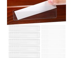 Verpakking van 50 zelfklevende etikethouders, 11 x 3 cm, etikethouder voor insteeketiketten, transparant, klein prijskaartje, etikethouder voor brievenbus, rek, lade, ordner