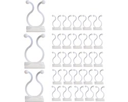 Verpakking van 60 stuks - Zelfklevende plantenclips - Voor het ondersteunen van tuinplanten - Zonder spijkers - Muurbevestiging - Laat geen resten achter - Wit - Kleine acryllijm