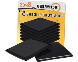 Verplaats zware meubels moeiteloos met herbruikbare 5 inch meubelsliders en glijders, 8 stuks, vierkante pads van 127mm voor tapijt