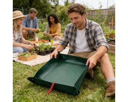 Verpotmat Planten - Tuinmat Plantenbak - Planten Verpotten - Waterdichte PVC-leer - 67 x 100 cm - Groen
