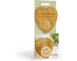Verrassingskaarsje met bamboe houder Gelukskaarsje, cadeau idee verjaardag, bedankje, geluk wensen