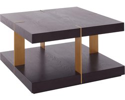 Verrazano|Salontafel 90 cm in MDF Bruin Messing