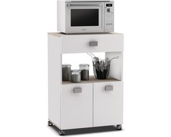 Verrijdbaar keukenkast Roma 90 cm hoog wit