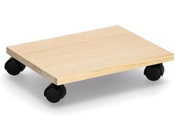 Verrijdbaar Onderstel voor Kisten en Opbergboxen Hout - Plank op Wieltjes