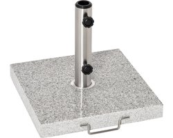 Verrijdbare parasolvoet van 28 kg (marmer & roestvrij staal, 42x42x36 cm) – stabiele voet voor tuin- en terrasparasols