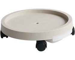 Verrijdbare plantenstandaard - Plantenbak op wielen - Planten verplaatsen - Stevig versterkt materiaal - 29.3 cm - Beige