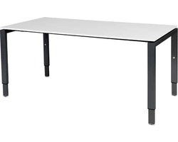 Verstelbaar Bureau - Domino 160x90 grijs - zwart frame