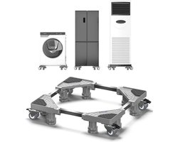 Verstelbaar Wasmachine-onderstel met Wielen en Trillingsreductie - Ondersteuning tot 300 kg
