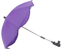Verstelbare 14 Inch Parasol voor Kinderwagens met Klem, UV-Bescherming, Opvouwbare Waterdichte Zonnescherm voor Baby's in Paars