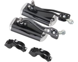 Verstelbare achteruitkijkspiegel voor motorfiets, 10 mm, geschikt voor Bobber en chopper, zwart/blauw/goud/rood/zilver, ideaal voor motorrijders
