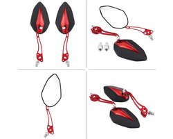 Verstelbare Achteruitkijkspiegels voor Scooter en Motor - Universele 8mm en 10mm Montage, Rood Design