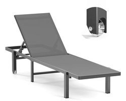 Verstelbare Aluminium Chaise Lounge Stoelen met Wielen voor Buiten - Perfect voor Terras, Strand, Tuin en Zwembad