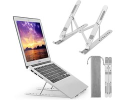 Verstelbare aluminium opvouwbare tablet-laptopstandaard Draagbare koeling Universele metalen standaard (zilver)