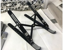Verstelbare aluminium opvouwbare tablet-laptopstandaard Draagbare koeling Universele metalen standaard (zwart)