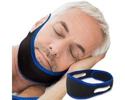 Verstelbare Anti Snurkband – Snurk Kinband Unisex – Snurk Hoofdband tegen Snurken – Comfortabele Anti-Snurk Band Zwart-Blauw