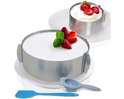 Verstelbare Bakcirkels - Ronde Bakvormen - 2 Stuks - Roestvrij Staal