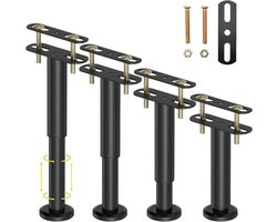 Verstelbare Bedpoten Set - 4 stuks | Hoogte Verstelbare Bedsteunpoten | Stabiele Metalen Bedframe | Voor Bedbalken, Doe-Het-Zelf Meubels, Keukenkast, Slaapbank | 18-32 cm Verstelbaar