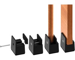 Verstelbare Bedverhoging Meubelverhoging 5cm met Schroefklem - Stoelverhoging 2 inch Zware Belasting - 4 stuks voor 08-16 inch Breedte Vierkante & Ronde Stoelpoten Zwart