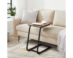 Verstelbare bijzettafel met kantelbaar blad voor bank of bed