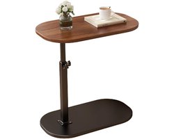 Verstelbare Bijzettafel Verplaatsbare Salontafel Voor Bank En Bed Moderne Zijtafel Voor Woonkamer En Slaapkamer Klein Tafeltje Met Metalen Frame Zwart