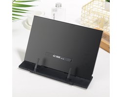 Verstelbare boekenplank met antislip pads - boekensteun - Boekenstandaard - Boekenrek - Metalen boekenplank - Multifunctionele standaard - Kunststof - Zwart