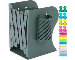 Verstelbare boekensteun, verstelbare boekensteunen voor kinderen, metalen boekenhouder, uitbreidbaar, metalen boekensteunen met penhouder, boekenhouder, boekenstandaard voor kantoor, thuis, school,