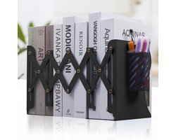 Verstelbare Boekensteunen - Verstelbare Boekensteunen voor Kinderen - Metalen Boekhouder - Uitbreidbare Metalen Boekensteunen met Pennenhouder - Boekenhouder - Boekenstandaard voor Kantoor - Thuis - School