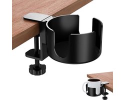 Verstelbare bureau-bekerhouder van aluminiumlegering - Zwart