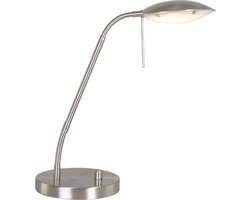Verstelbare bureaulamp Eloi | 1 lichts | staal / staal / zilver | glas / metaal | 46 cm | Ø 17 cm | tafel lamp | modern design
