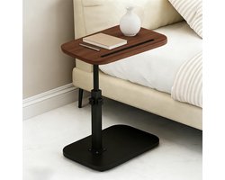Verstelbare C-vormige bijzettafel met verhoogde rand, 360° draaibaar en mobiel voor sofa of bed, ideaal voor koffie en snacks