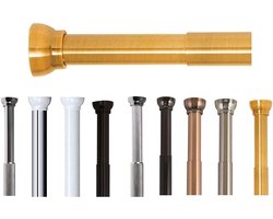 Verstelbare douchegordijnstang - Borenloze installatie - 1 stuk - Goud - 75-125 cm