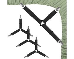 Verstelbare Driehoekige Spanners voor Beddengoed, Fitted Sheet Bevestiger met Metalen Clips, Antislip en Eenvoudig in Gebruik, 4 Stuks voor Bed en Sofa