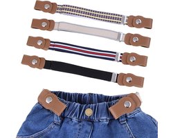 Verstelbare Elastische Riem voor Kinderen 37-57 cm - Onzichtbare Buckle-free Riem voor Jongens en Meisjes in Zwart, Rood, Wit, Blauw en Geel - Comfortabele en Duurzame Kinderaccessoires