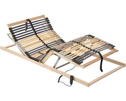 Verstelbare Elektrische Lattenbodem met 42 Latten en 7 Zones - 90 x 200 cm