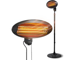 Verstelbare Elektrische Terrasverwarmer met Kantelbare Kop en 3 Warmtestanden