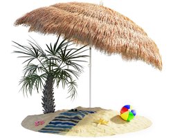 Verstelbare en Kantelbare Parasol 188cm voor Strand, Balkon en Tuin