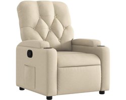 Verstelbare Fauteuil - Comfortabele Stoel - Ontspannen Zitten - Handmatige Verstelling - 86x74x93 cm - Crèmekleurig
