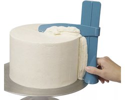 Verstelbare Gladstrijker - Blauw - Fondant Schraper - Taart - Decoratie - Soepeler - Versier Gereedschap - Glad strijken van cake en taart - Taartschraper - Taart Schraper - 1 stuks - ixen
