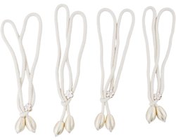 Verstelbare gordijnhouders voor katoen en linnen, 4 stuks in crèmekleur, ideaal voor woonkamer, kantoor en slaapkamer