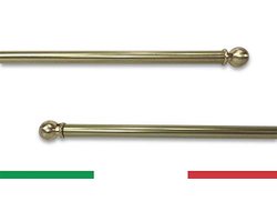 Verstelbare gordijnroedes messing gepolijst 40-60 cm voor glazen gordijnen