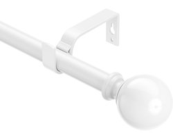 Verstelbare Gordijnstokken 76 tot 280 cm - Uitschuifbare Metalen Gordijnroedes voor Ooggordijnen - Perfect voor Woonkamer & Slaapkamer - Wit