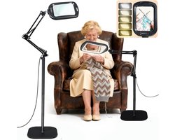 Verstelbare grote rechthoekige loeplamp — 30x vergroting — Heldere LED-verlichting — Ideaal voor lezen & hobby’s — Extra stevig