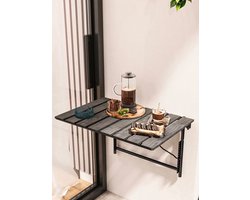 Verstelbare Hoogte Klaptafel - Keukentafel - Opklapbare Wandtafel - Decoratieve Stijlvolle Verstelbare Tafel - 40x60 cm - Natuurlijk Hout Antraciet