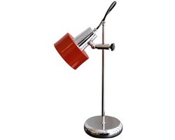Verstelbare Hoogte Tafellamp Met 350-Graden Roterende Lamphouder, Retro Leuke Lees Tafellamp, Geschikt Voor Thuis, Kantoor, Universiteit Slaapzaal, Slaapkamer, Rood
